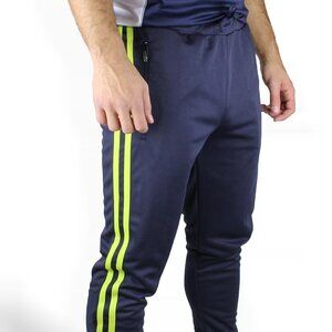 Men's Track Jogging Pants, Navy/Lime